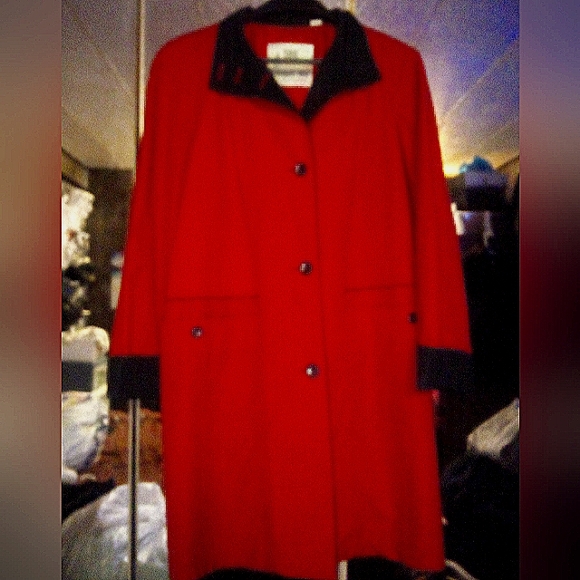 London Fog Towne coat women's 10Reg. cherry red midi jacket - Picture 2 of 6
